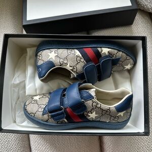 Gucci Ace stars-print & canvas kids shoes